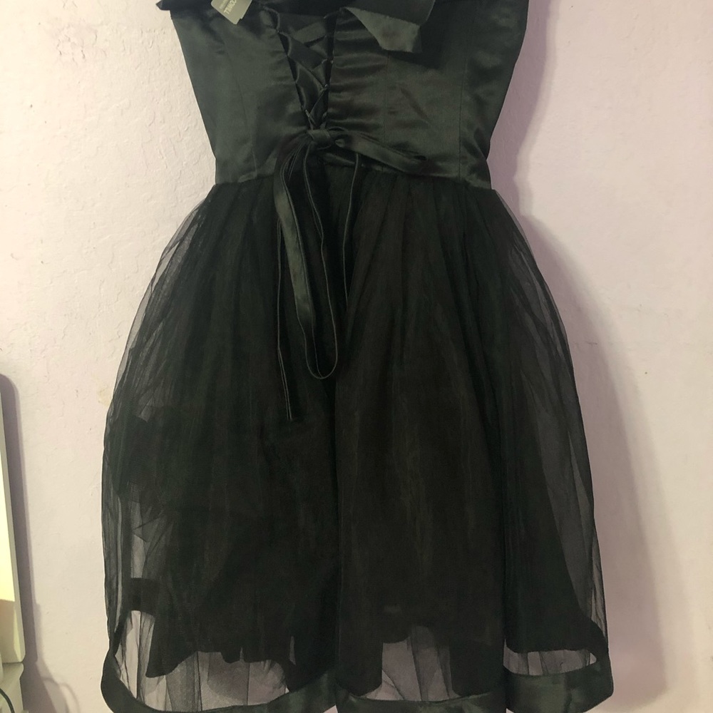 Thrifted black corset dress